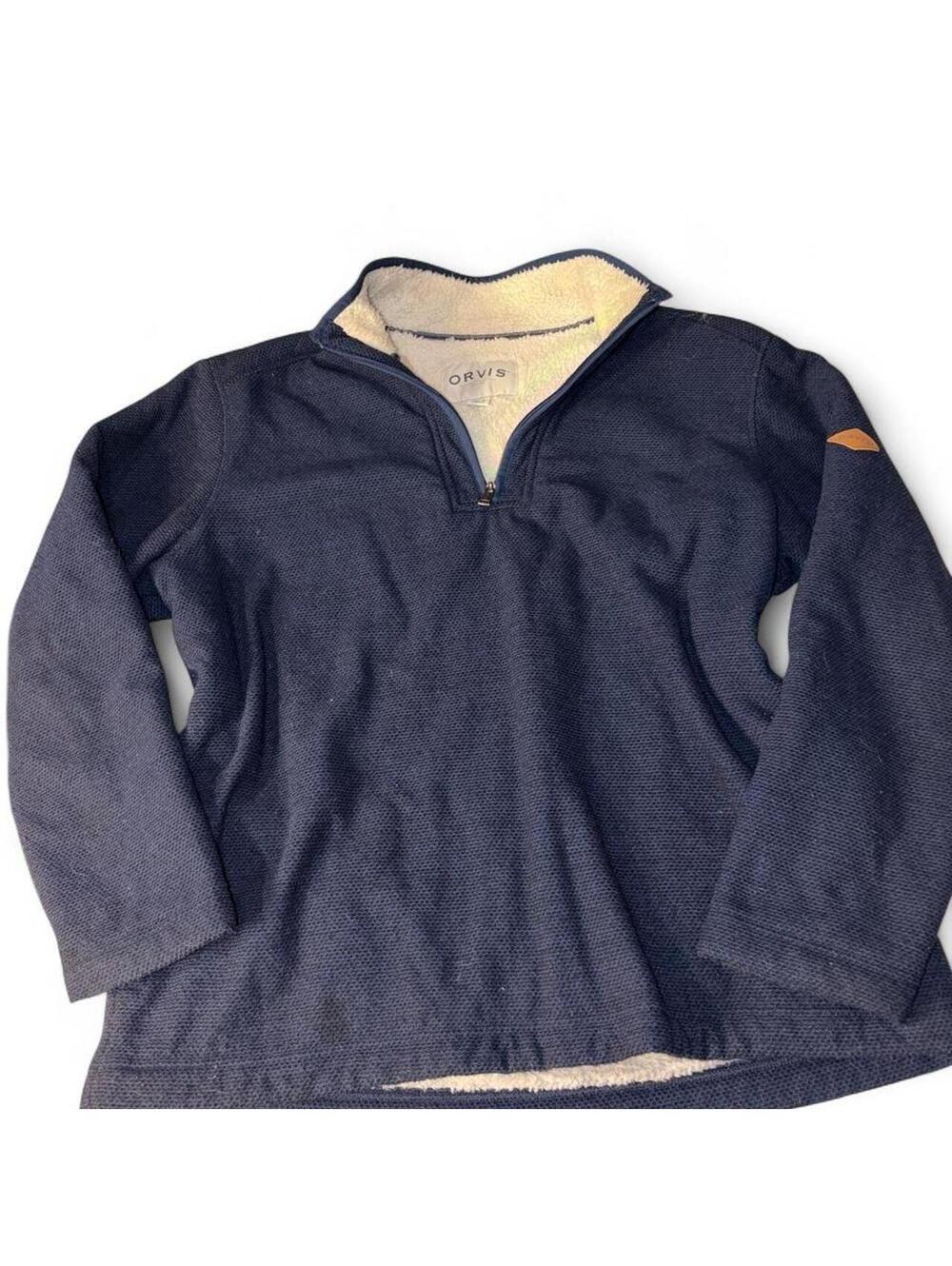 Orvis Men’s XL Classic Collection Waffle Knit Quarter Zip Sherpa Lined Pullover